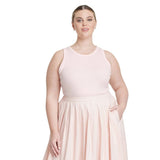 A New Day Womens Slim Fit Ribbed Crewneck Rib Knit Tank Top Light Pink 2XL