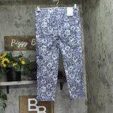 Gloria Vanderbilt Pull On High Rise Straight Leg Capri Polynesian Nights Blue 6
