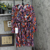Vince Camuto Womens Novelty Metallic Chiffon Fit & Flare Dress Red Multi 2