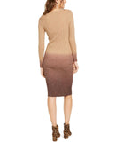 Inc International Concepts Womens Knit Ombre Sweater Dress Brown Multi M