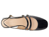 COACH Womens Winley Slingback Mary Jane Flats CAS42 Patent Leather Black 7B