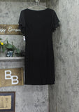 Jessica Howard Butterfly Sleeve Side Tuck Tulip Wrap Sheath Dress Black 10