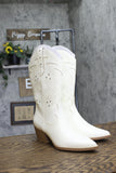 Universal Thread Womens Studded Western Cowboy Boots 92229982 Off White 8.5M