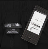 City Chic Breezy Elastic Waist Front Tie Wrap Leg Pants 201966 Black 20W