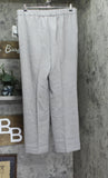 Kasper Straight Leg Pocketed Pull On Elastic Back Trouser Pants Pebble Gray L