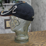 HDS Mens Chain Embroidered Strap Baseball Hat Cap Black / Orange OS