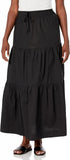 Nia Womens Woven Maxi Cora Skirt Black M
