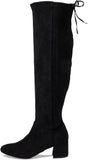 Sugar Womens Ollie Heels Round Toe Over-The-Knee Boots Black Micro 9.5M