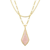 Kendra Scott Multi-Strand Teardrop Pendant Flat Chain Necklace Gold Yellow 22.5"