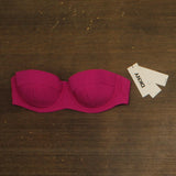 DKNY Womens Textured Molded Balconette Bikini Swim Top DIMTS470 Wildberry Pink M