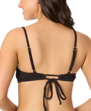 Salt + Cove Juniors Rib Scrunch Scoop-Neck Bralette Bikini Top Black M