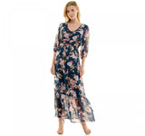 Luxology Women's 3/4-Sleeve Chiffon Maxi Dress Y878495K74