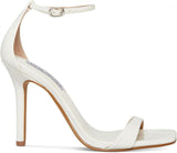 Steve Madden Womens Spree Patent Ankle Strap Sandals SPRE02S1 White 7M