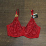 Wacoal Plus Size Retro Chic Full Figure Underwire Bra Barbados Cherry Red 40D