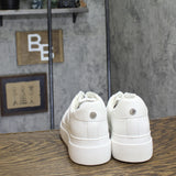 Steve Madden Womens Faux Leather Lifestyle Casual Low Top Sneakers White 9M