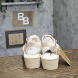 Bearpaw High Seas Platform Strappy Buckle Open Toe Sandals Bone Off White 8M