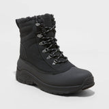 All In Motion Men's Blaise Lace-Up Winter Boots 88235850 Black 12