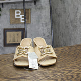 A New Day Womens Arden Raffia Ornamented Block Heels 93320205 Tan Brown 7.5M