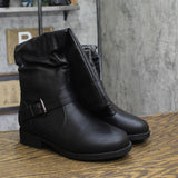 Journee Collection Womens Stormy Boot Faux Leather Slouch Black 8M