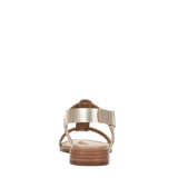 Naturalizer Nia Strappy Slingback Sandal Leather Block Heel Champagne Brown 5M