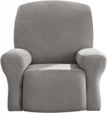 Surefit Cedar Stretch Texture Recliner Slipcover Gray Recliner (32" Max Width)