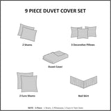 Madison Park Dawn Reversible 9-Pc. Duvet Cover Set MP12-389 Aqua Blue Queen
