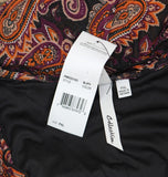 Ny Collection Womens Long Sleeve Mesh Maxi Dress Black Rust Paisley PXL