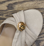 A New Day Accent Crisscross Strappy Block Heel Sandals Light Taupe Brown 9.5M