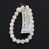 Rose Quartz Bead Stretch Boho Bracelet Pink