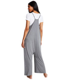 State Of Day Womens Sleeveless Knit Jumpsuit 100201527MS Pewter Heather Gray XL