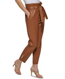 DKNY Womens  Petite High Waisted Faux Leather Pants XG2P4202