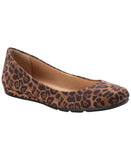 Sun + Stone Womens Pull On Fabric Eliana Flats 10008608600 Leopard Brown 6M