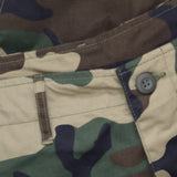 Urban Renewal Womens Button Fly Cargo Military Straight Leg Pants Green Camo S