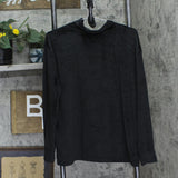 Roudelain Womens Long-Sleeve Hooded Velvet Lounge Top EJJE564M Black L