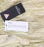 Guess Womens Sleeveless Strapless Solane Gilded Bodycon Mini Dress Gold Multi 12