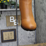 Kenneth Cole Lug Sole Tall Knee High Heeled Boots with Zip Cognac Brown 7.5M