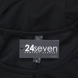 24Seven Comfort Apparel Womens Crepe Cap Sleeve Keyhole Dress Black M