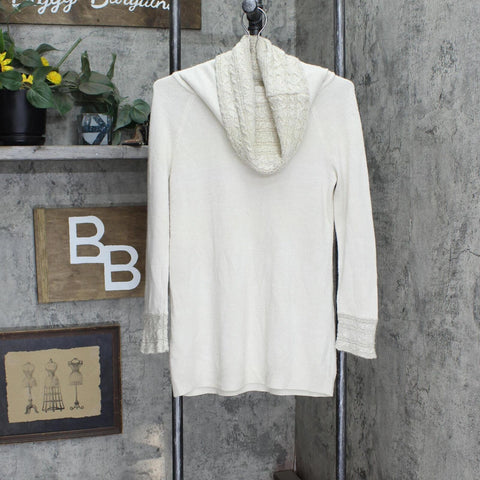 White Stag Womens Cowl Neck Holiday Pullover Sweater Off Whuite Lurex S