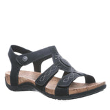 Bearpaw II Hook & Loop Microsuede Cork Footbed Gladiator Sandals Black 10W