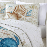 Caribbean Joe Coastal 3-Piece Quilt Set ENGQTSKGBLT Blue Sea Turtle King