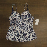 Island Escape Gemini Underwire Tankini Swim Top P760970 Navy Blue / Multi 12
