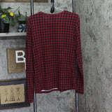 Cuddl Duds with Stretch Long Sleeve Crew Neck Top Rhubarb Buffalo Red XL