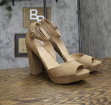 Sun + Stone Womens Reeta Block Heel Platform Sandals Sand Stone Brown 10.5M