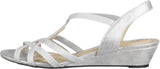 Lifestride Womens Yaya Strappy Wedge Sandals 1042910-76955 Silver Gray 8W