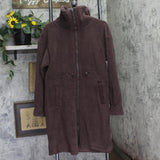 All In Motion Women’s Full Zip Long High Pile Teddy Fleece Jacket Coat Brown S