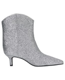 On 34th Womens Aatira Tulip Booties 10019682200 Silver Glitter Gray 6M