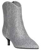 On 34th Womens Tulip Aatira Booties 10019682200 Silver Glitter Gray 7.5M