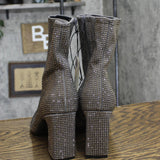 A New Day Womens Cassidy Rhinestone Ankle Boots 91636630 Silver Gray 11M