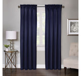 Regal Home Rod Pocket Light-Filtering Single Curtain Panel Navy Blue 50x84