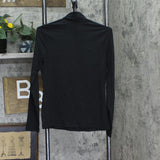 Lands' End Womens Lightweight Fitted Long Sleeve Turtleneck Tee 475624 Black S